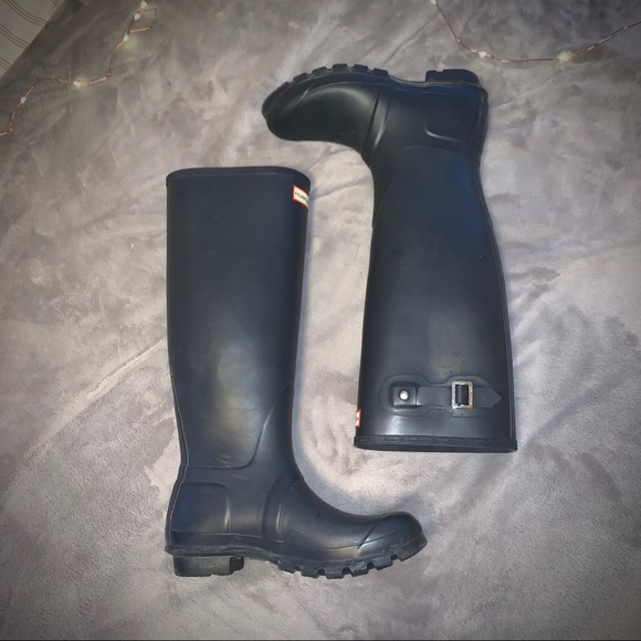 Hunter Shoes - Navy Hunter Rain Boots Size 8